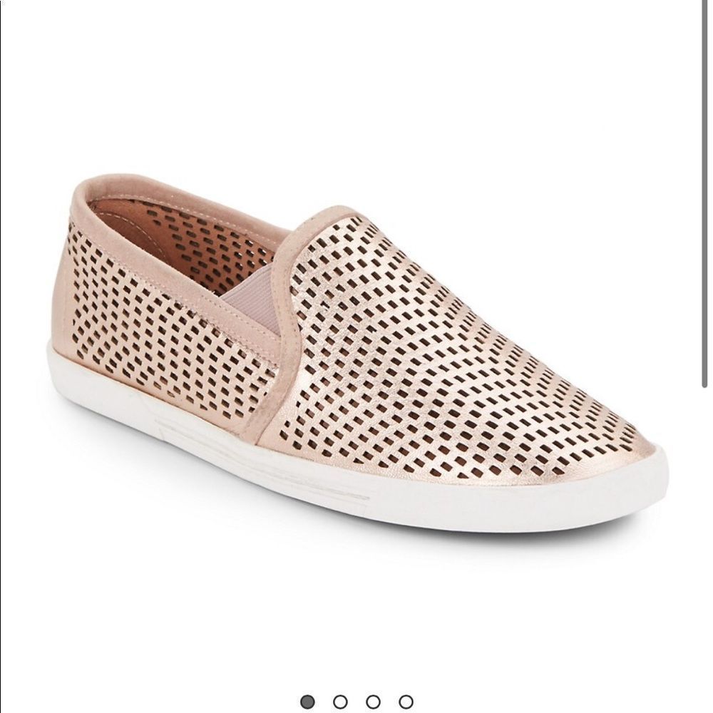 JOIE Perforated Metallic Leather Skate Shoes size 39 (9)